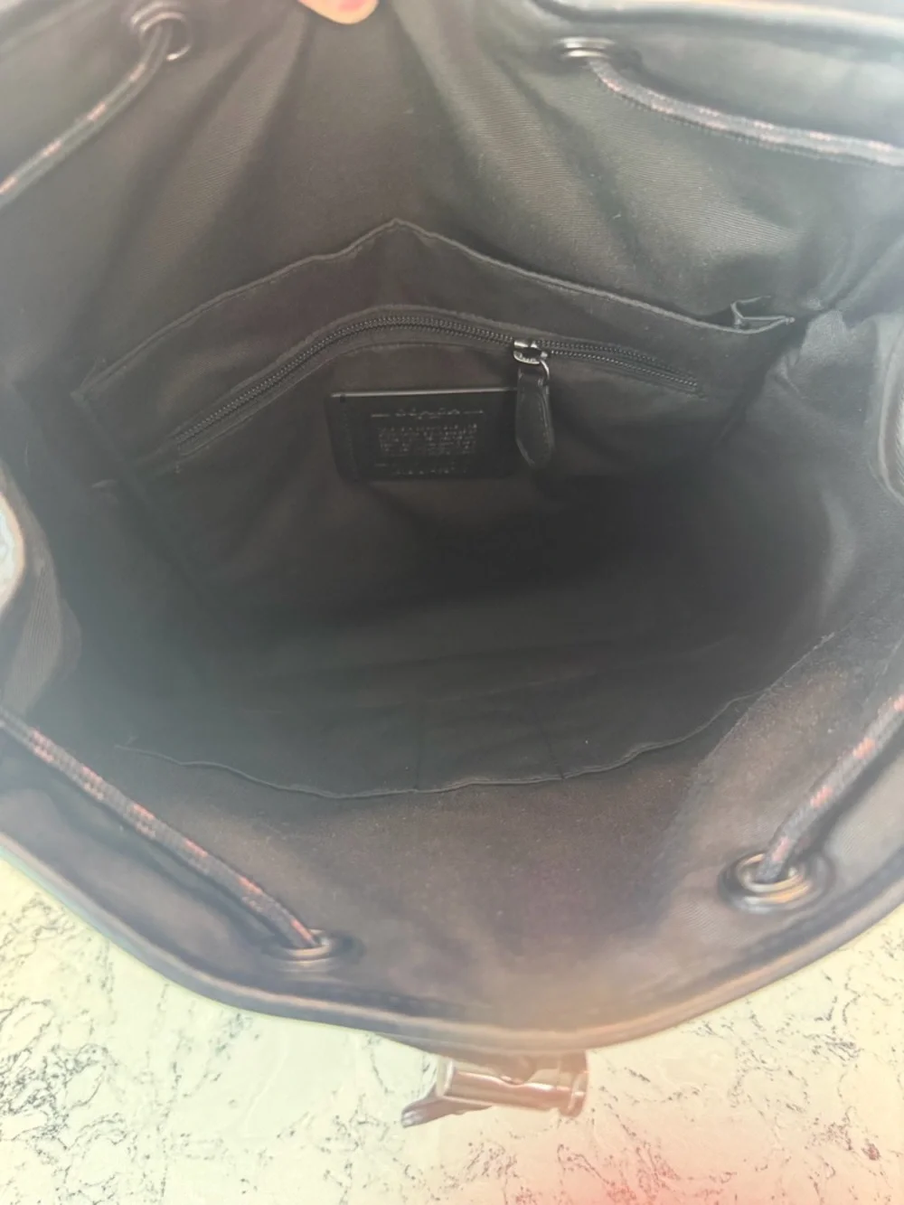 Coach Track Backpack Black leather gunmetal closures - Picture 11 of 16
